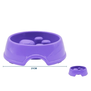 Plastová miska na pomalé krmení pro psy Nunbell - fialová S/M