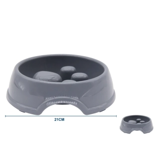 Plastová miska na pomalé krmení pro psy Nunbell - šedá S/M