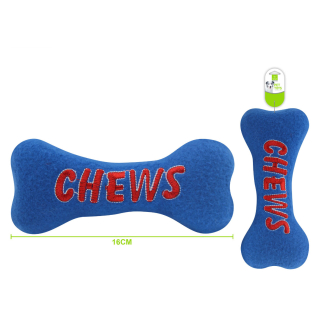 Plyšová hračka pro psy Nunbell - malá kost Chews 16 cm (modrá)