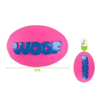 Gumová pískací hračka pro psy Nunbell – WOOF (růžová)