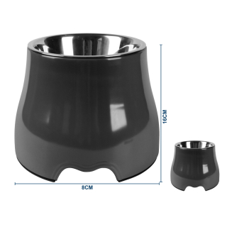 Vyvýšená miska s nerezovou vložkou Nunbell - černá S