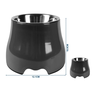 Vyvýšená miska s nerezovou vložkou Nunbell - černá M