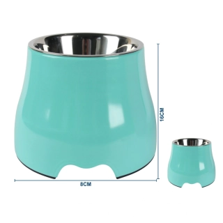 Vyvýšená miska s nerezovou vložkou Nunbell - tyrkysová S