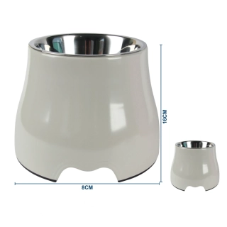 Vyvýšená miska s nerezovou vložkou Nunbell - krémová S