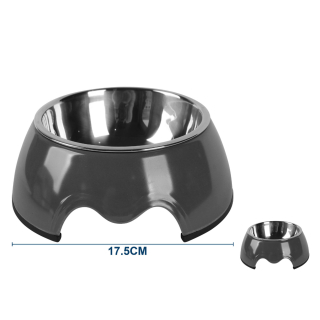 Vyvýšená miska s nerezovou vložkou Nunbell - černá M