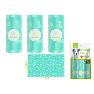 Nunbell – Sada sáčků na psí exkrementy tyrkysový M (6 ks)