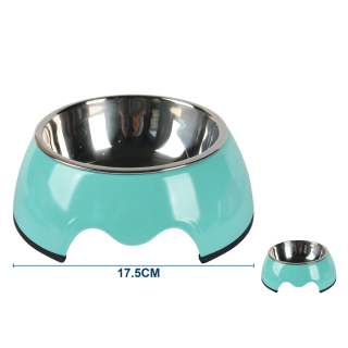 Vyvýšená miska s nerezovou vložkou Nunbell - tyrkysová M