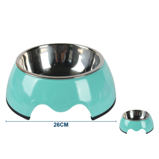 Vyvýšená miska s nerezovou vložkou Nunbell - tyrkysová XL