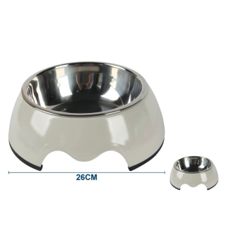 Vyvýšená miska s nerezovou vložkou Nunbell - béžová XL