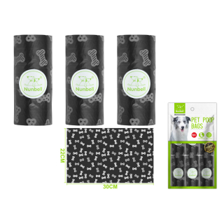 Nunbell – Sada sáčků na psí exkrementy černý M (6 ks)
