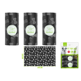 Nunbell – Sada sáčků na psí exkrementy černý