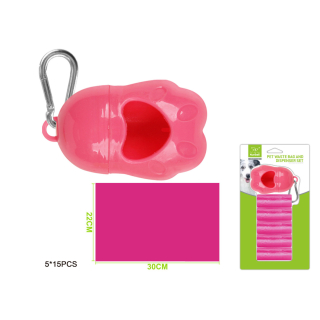 Zásobník na sáčky Paw Nunbell – červený M (5 ks)