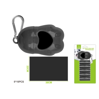 Zásobník na sáčky Paw Nunbell – černý M (5 ks)