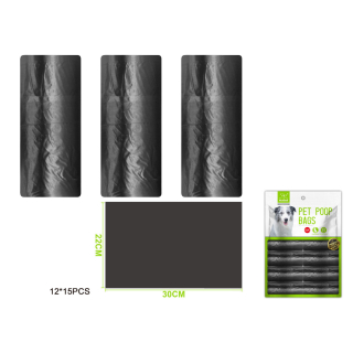 Nunbell – Sada sáčků na psí exkrementy basic černý L (12 ks)