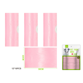 Nunbell – Sada sáčků na psí exkrementy basic růžový L (12 ks)