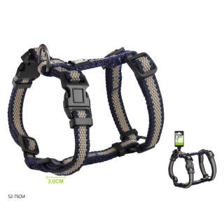 Nastavitelný H postroj pro psy Double Nunbell - tmavě modrý M/L