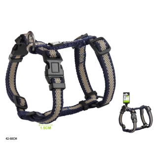 Nastavitelný H postroj pro psy Double Nunbell - tmavě modrý S/M