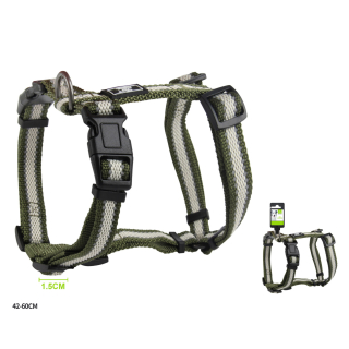 Nastavitelný H postroj pro psy Double Nunbell - zelený S/M