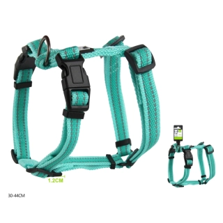 Nastavitelný H postroj pro psy Double Nunbell - tyrkysový XS/S