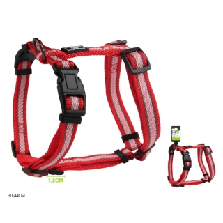 Nastavitelný H postroj pro psy Double Nunbell - červený