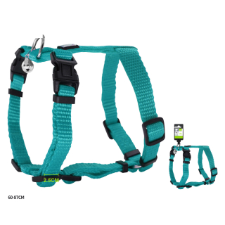 Nastavitelný H postroj pro psy Classic Nunbell - tyrkysový L/XL