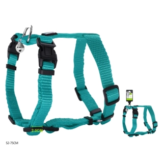 Nastavitelný H postroj pro psy Classic Nunbell - tyrkysový M/L