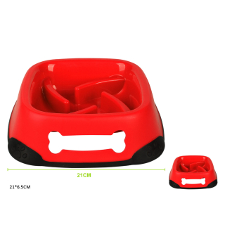 Miska proti hltání pro psy Kost Nunbell - červená S/M