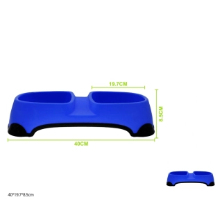 Dvojitá miska pro psy s protiskluzem Nunbell - modrá L