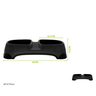 Dvojitá miska pro psy s protiskluzem Nunbell - černá L