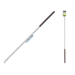 Kovové vodítko s koženou rukojetí 2,5 cm pro psy Nunbell S