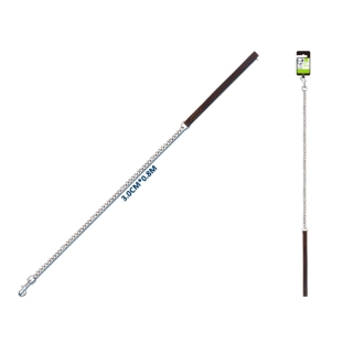 Kovové vodítko s koženou rukojetí 3 cm pro psy Nunbell