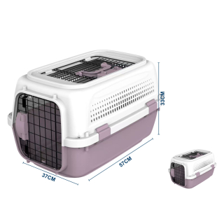 Přepravka pro psy a kočky Nunbell – TravelBox DualDoor fialová M