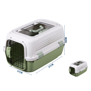 Přepravka pro psy a kočky Nunbell – TravelBox DualDoor zelená